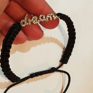 Dream adjustable black bracelet with two hemitite